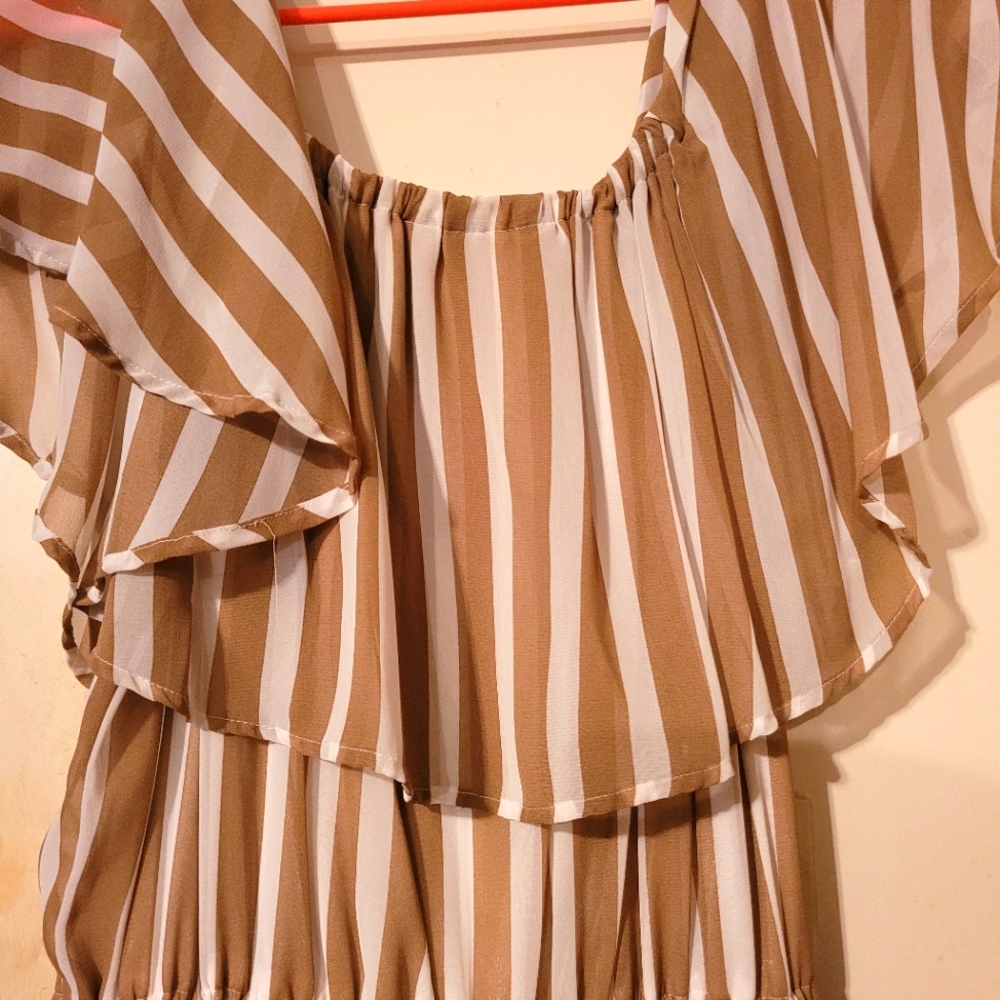 Tan Flowy Jumpsuit